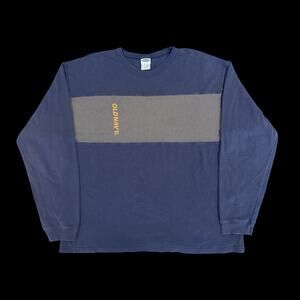 Old Navy Waffle Knit Thermal Shirt Mens L Blue Gray Colorblock Long Sleeve